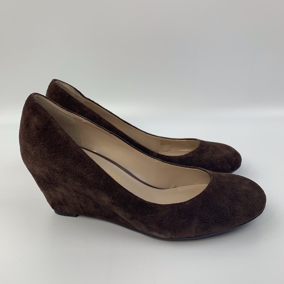 FRANCO SARTO Zeus 2 Brown Suede Wedge Heels Sz 7 - Picture 2 of 8